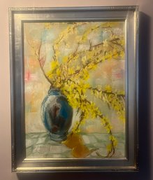 Oil On Masonite Framed - Floral Bouquet