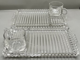 Glass Snack Tray Sets - 26 Pieces Total