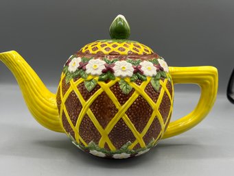 Seymour Mann Hand Painted Floral Pattern Ceramic Teapot