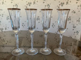 Mikasa Wheaton Fluted Champagne Glass TS 101 Full Lead Crystal 4oz- Set Of 4