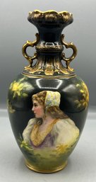 Antique Royal Bonn Germany Portrait Porcelain Vase