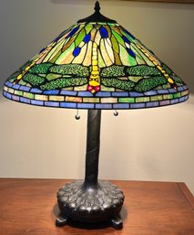 Stained Glass Dragonfly Pattern Tiffany Style Table Lamp