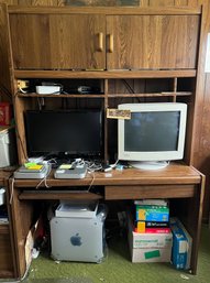 SAUDER Woodworking Computer Hutch & Cabinet - 2 Pieces