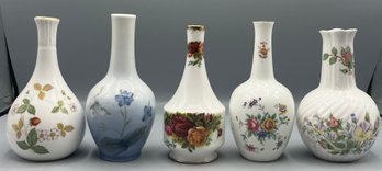 Assorted Porcelain Bud Vases - 5 Total