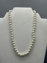 Faux Pearl Costume Jewelry Necklace With Magnetic Clasp