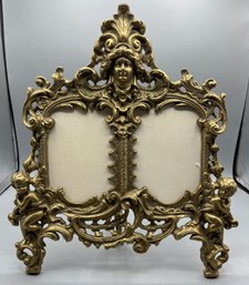 Ornate Brass Cherub Pattern Picture Frame
