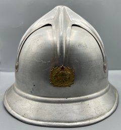 Vintage Aluminum Fireman Helmet