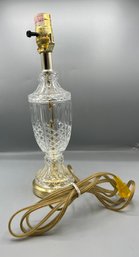 Vintage Bronze Brass Tones Electric Lamp With Clear Glass