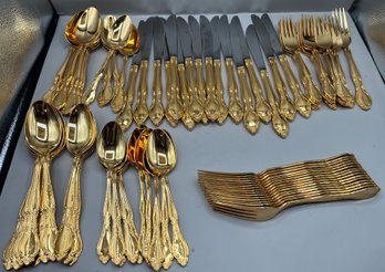 Imperial 24K Gold Electro-plated Flatware Set - 80 Pieces Total