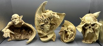 T. Raine Sculpted Gargoyle Resin Figurines - 4 Total