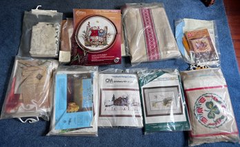 Lot Of Needlepoint, Crewel Embroidery And Counted Cross Stitch Kits (Lot #2)