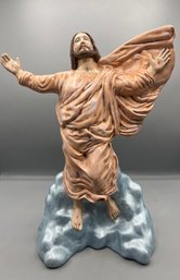 Hand Painted Ceramic Jesus Statue - 1981
