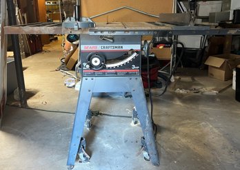 Craftsman 3HP Belt-driven Table Saw With Metal Platform Base On Wheels