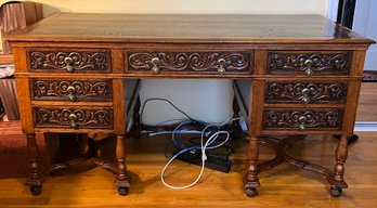 Double Pedestal Leather-top Desk
