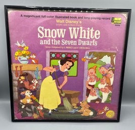 1969 Disney Snow White And The Seven Dwarfs Storybook Framed With Two Additional Records