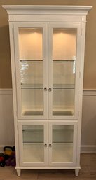 Ethan Allen Swedish Home Collection Solid Wood Lighted Display Cabinet