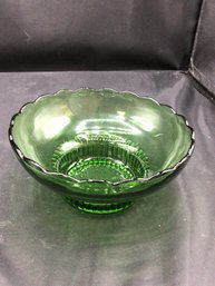 E.O. Brady Co. Vintage Green Glass Bowl-  M2000 Cleveland USA