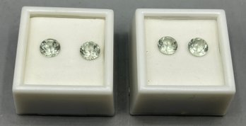 Prasiolite Faceted Gemstones - 4 Total -  7.32 CT Total