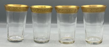 Glass Cordial Set With Gold Rim - 9 Total