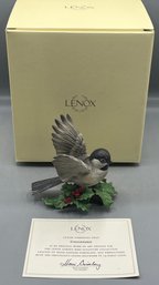 Lenox Garden Bird Sculpture Collection Hand Painted Porcelain Chickadee Bird Figurine - Box Included