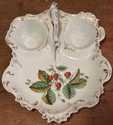 Limoges Porcelain Sugar Bowl & Creamer Tray With Handle - Made In France - For Ch. Of The Ritz