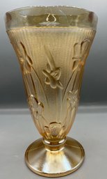 Jeanette Co. Iridescent Iris And Herringbone Glass Vase