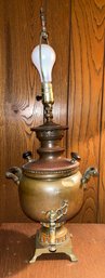Vintage Copper & Brass Converted Samovar Table Lamp