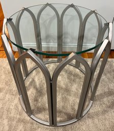 Metal Frame Glass-top End Table