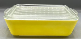 Pyrex Yellow 1 1/2QT Refrigerator Dish With Lid #0503