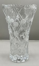 Cut Crystal Floral Pattern Vase