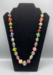Multi-colored Stone Beaded Necklace