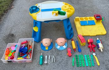 1999 Hasbro Playdoh Stand With Assorted Playdoh Accessories