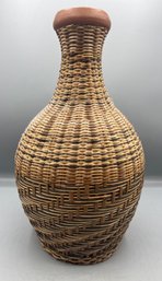 Decorative Rattan Wicker Clay Vase