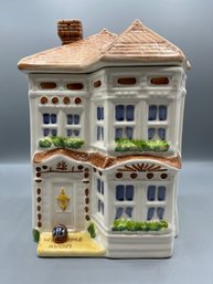 Avon Townhouse Canister Collection Hand Painted Ceramic Collectible House