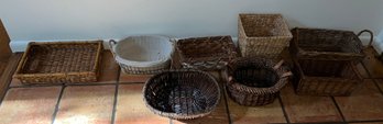 Assorted Wicker Baskets - 8 Total