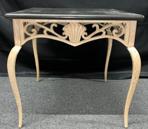 Faux Granite-top Metal Frame End Table