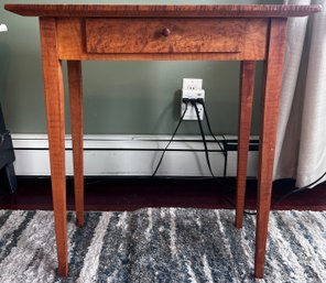 Single Drawer Tapered Leg Wood Side Table