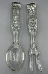 Anchor Hocking Glass Serving Fork And Spoon Set - 2 Total