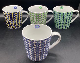 Trish Richman 2007 Set Of 4 Multicolored Mugs