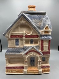 Treasure Craft Hand Painted Victorian House Collectible House Ceramic Cookie Jar