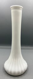 Hoosier Co. Milk Glass Ribbed Bud Vase