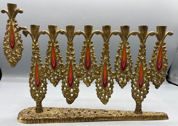 Vintage Brass Menorah - Made In Israel