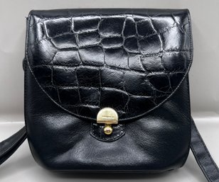 Picard Black Leather Handbag With Gold Tone Hardware