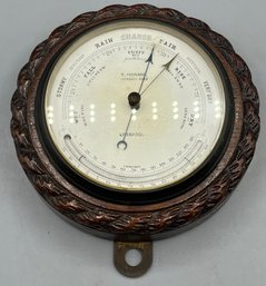 T Howard Wooden Wall Barometer