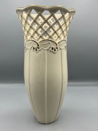 Lenox Gold Trim Lace Pattern Porcelain Vase