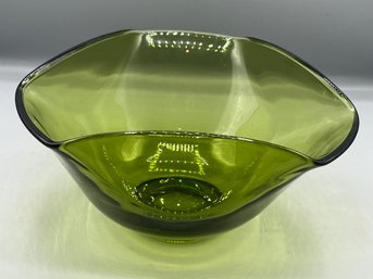 Mid Century Anchor Hocking Green Glass Bowl