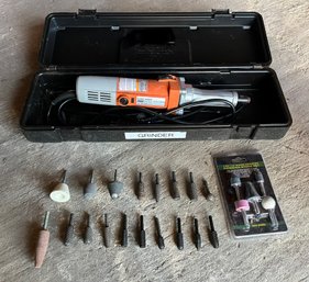 Chicago Electric Corded Long Shaft Die Grinder With Assorted Bits - Plastic Case Included