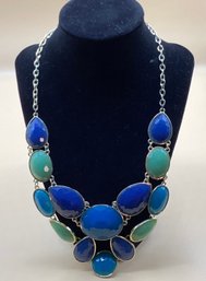 Blue And Teal Costume Necklace