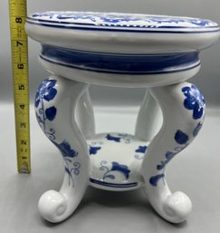 Hand Painted Porcelain Pedestal Plant Stand