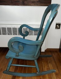 Tell City Chair Co. Antique Blue Finish Wooden Rocking Chair - Made In Indiana